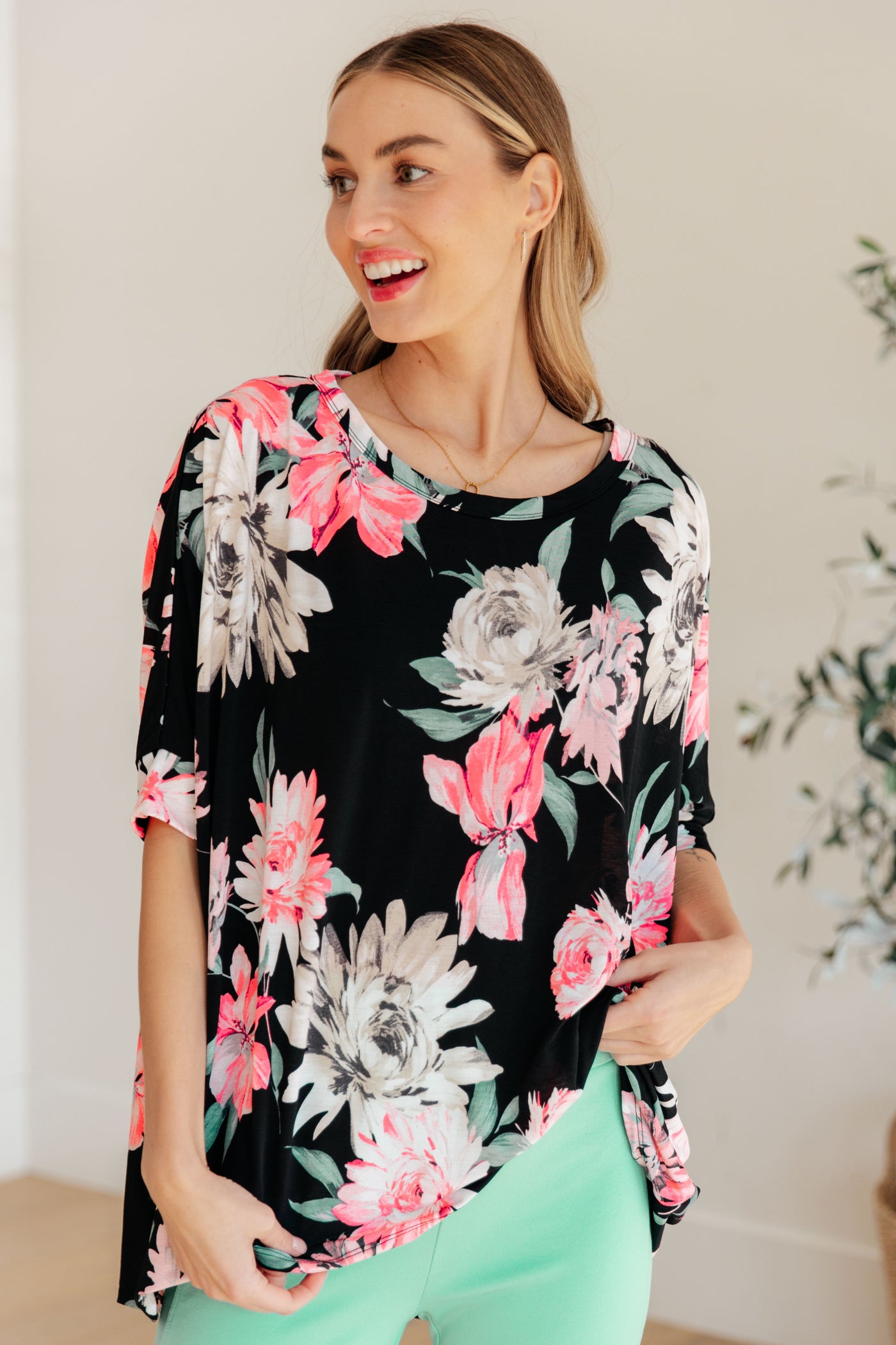 Essential Blouse in Black Floral Southern Soul Collectives