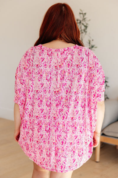Essential Blouse in Fuchsia and White Paisley Southern Soul Collectives