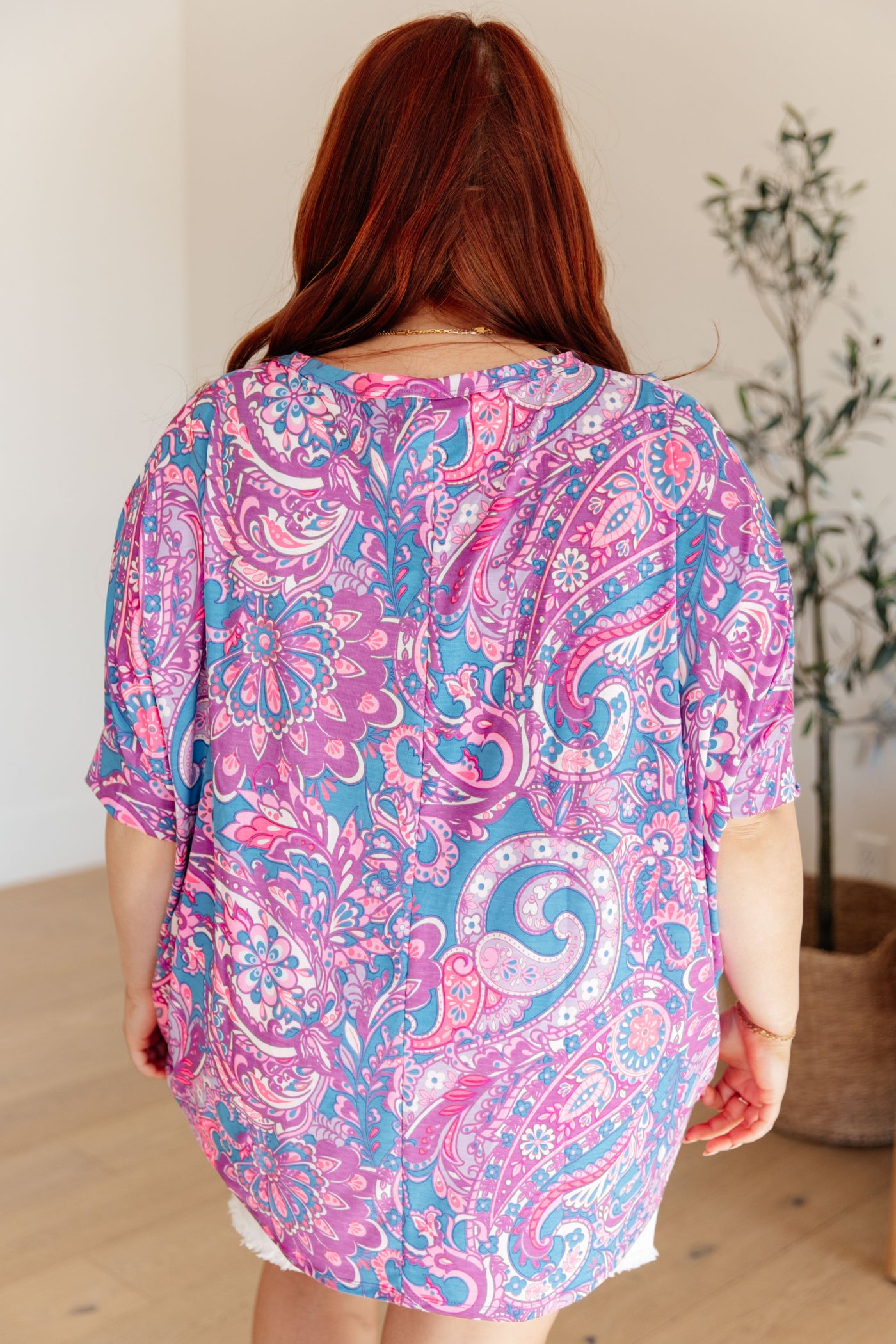 Essential Blouse in Purple Paisley Southern Soul Collectives