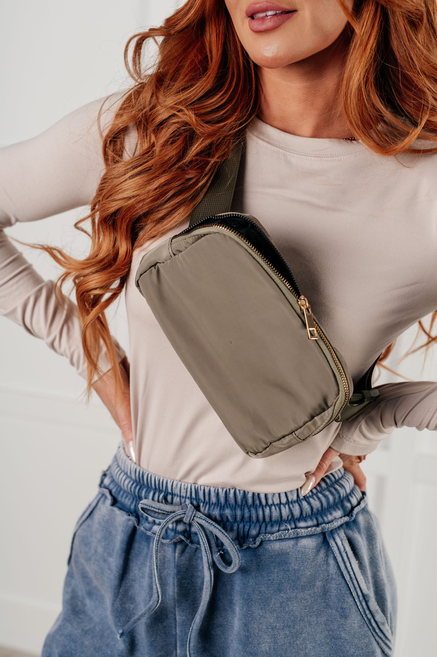 Everywhere I Go Crossbody Belt Bag in Olive Southern Soul Collectives