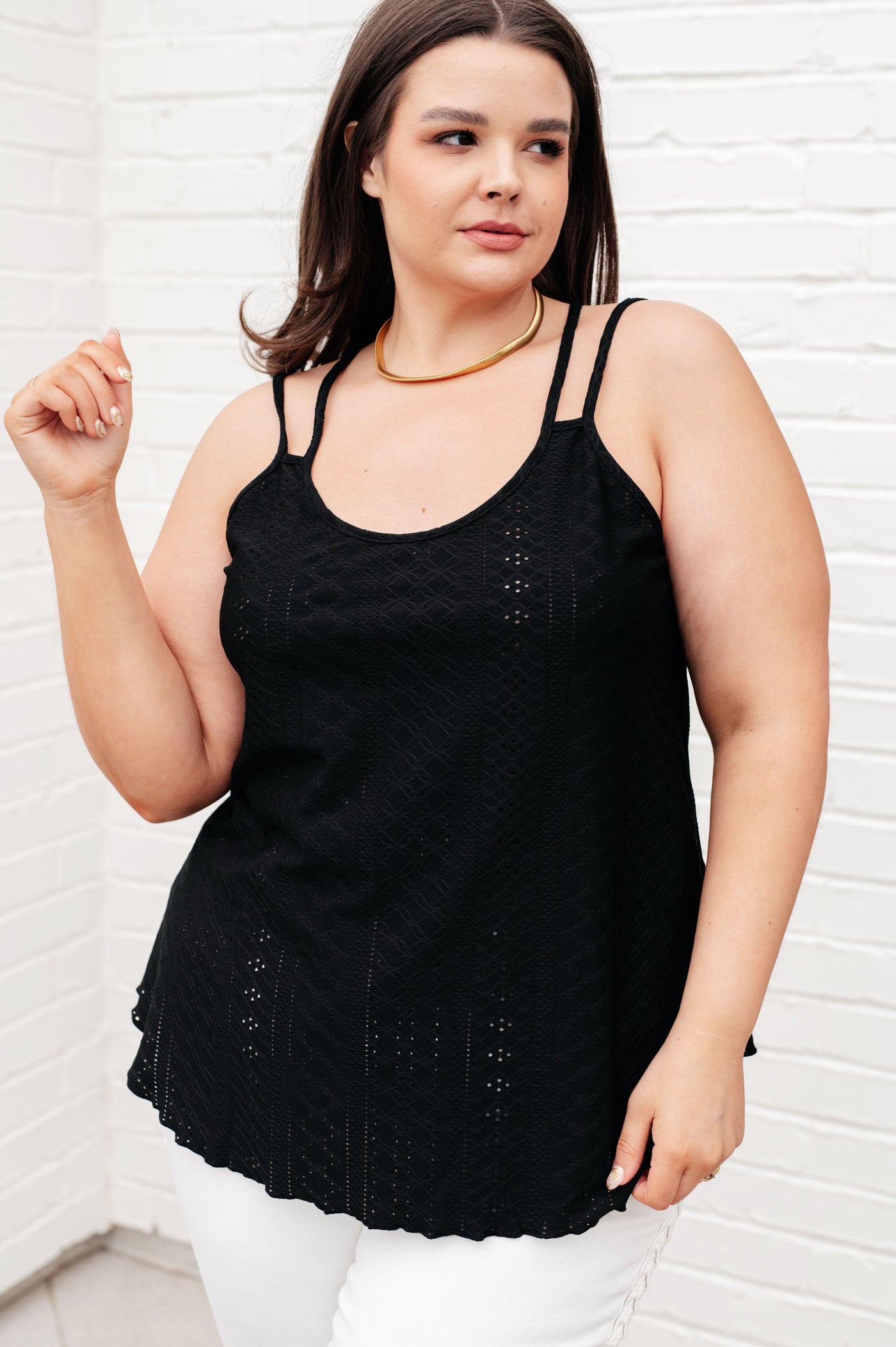 Eye on the Prize Eyelet Tank in Black Southern Soul Collectives