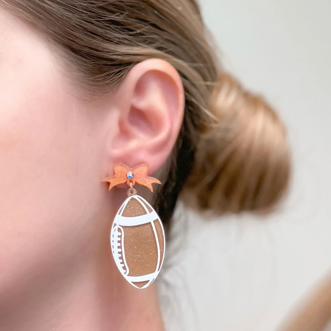 PREORDER: Football Bow Drop Earrings in Two Colors Southern Soul Collectives