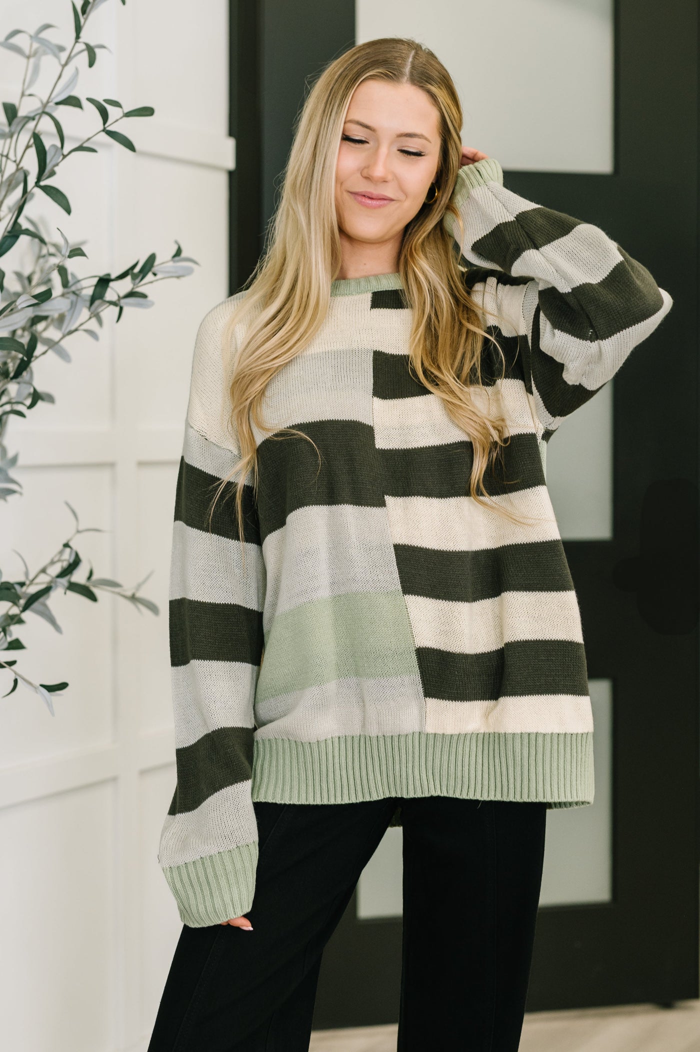 Fall Into Us Color Block Knit Pullover Southern Soul Collectives