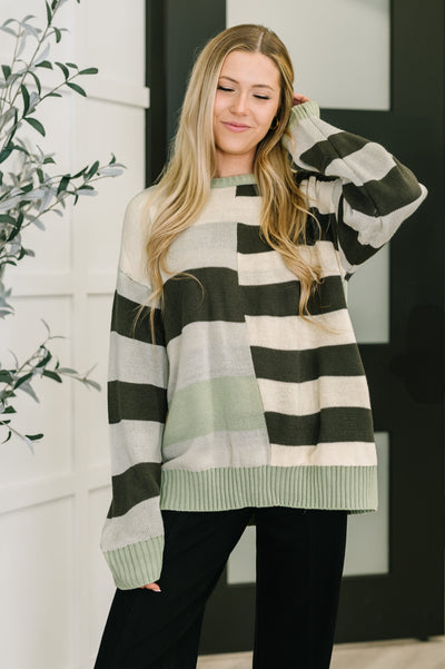 Fall Into Us Color Block Knit Pullover Southern Soul Collectives