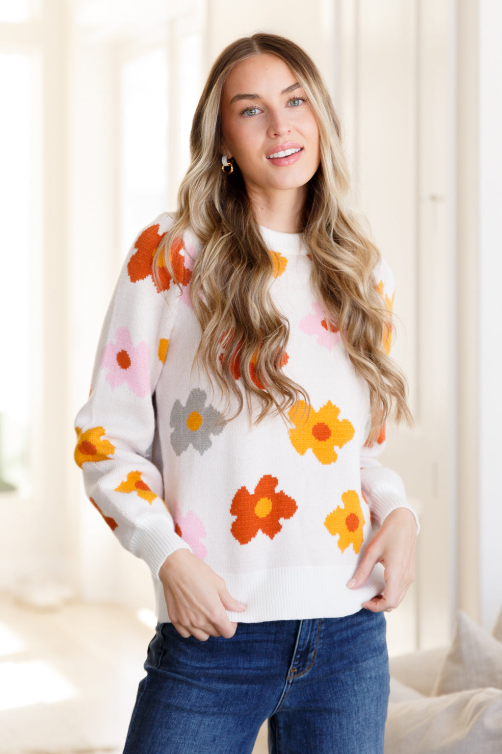 Falling Flowers Floral Sweater Southern Soul Collectives