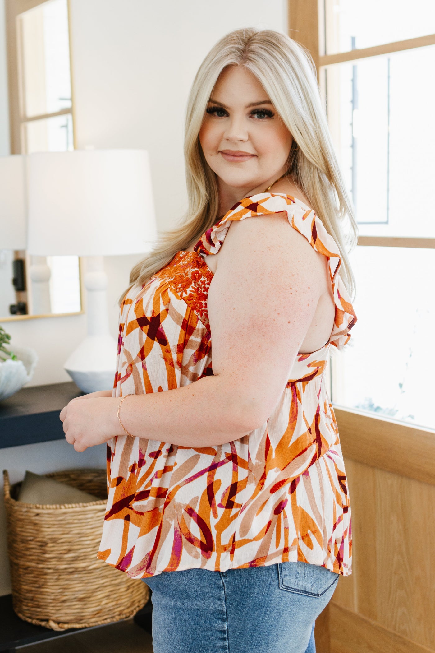 Francesca Embroidered Top in Rust Southern Soul Collectives