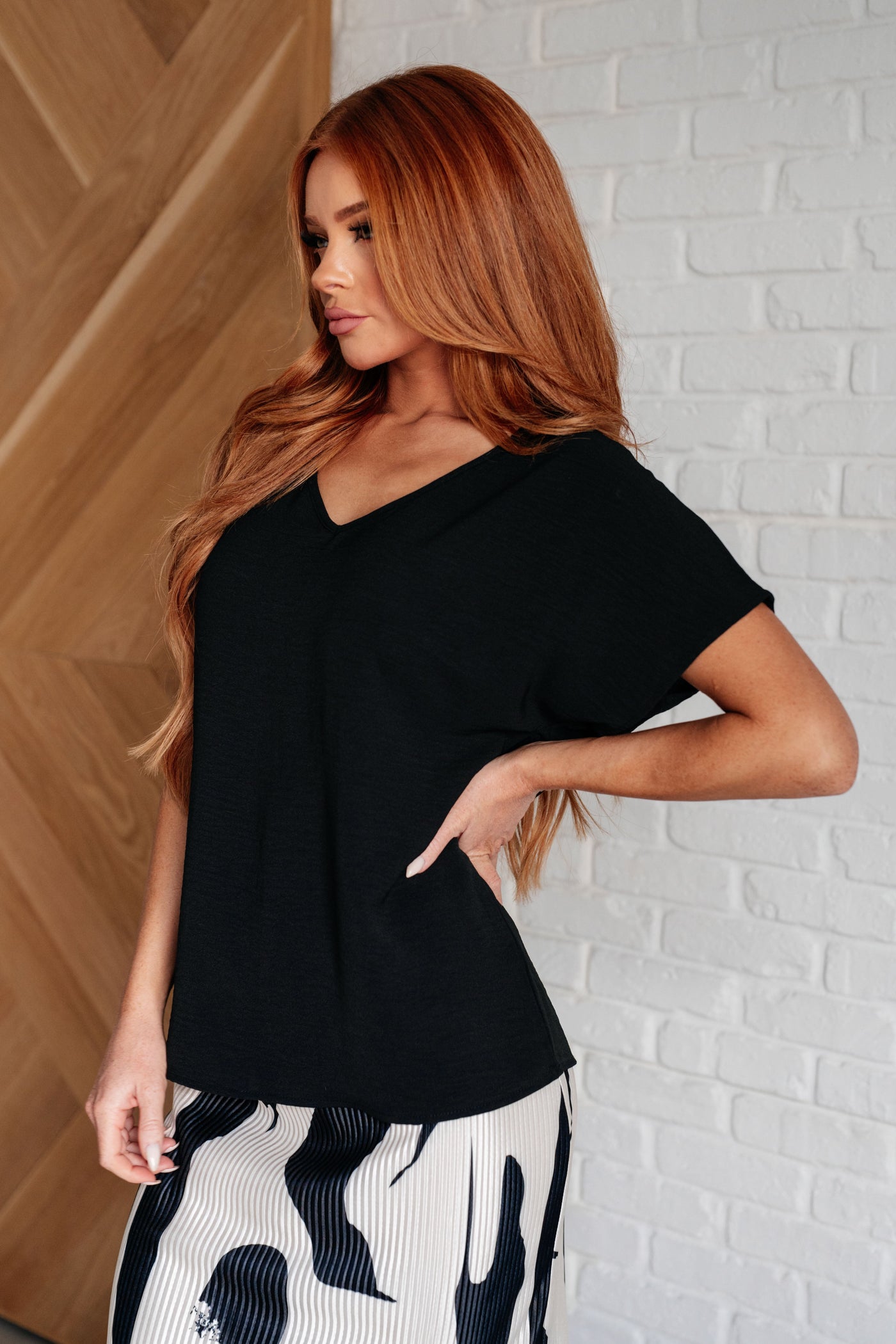 Frequently Asked Questions V-Neck Top in Black Southern Soul Collectives