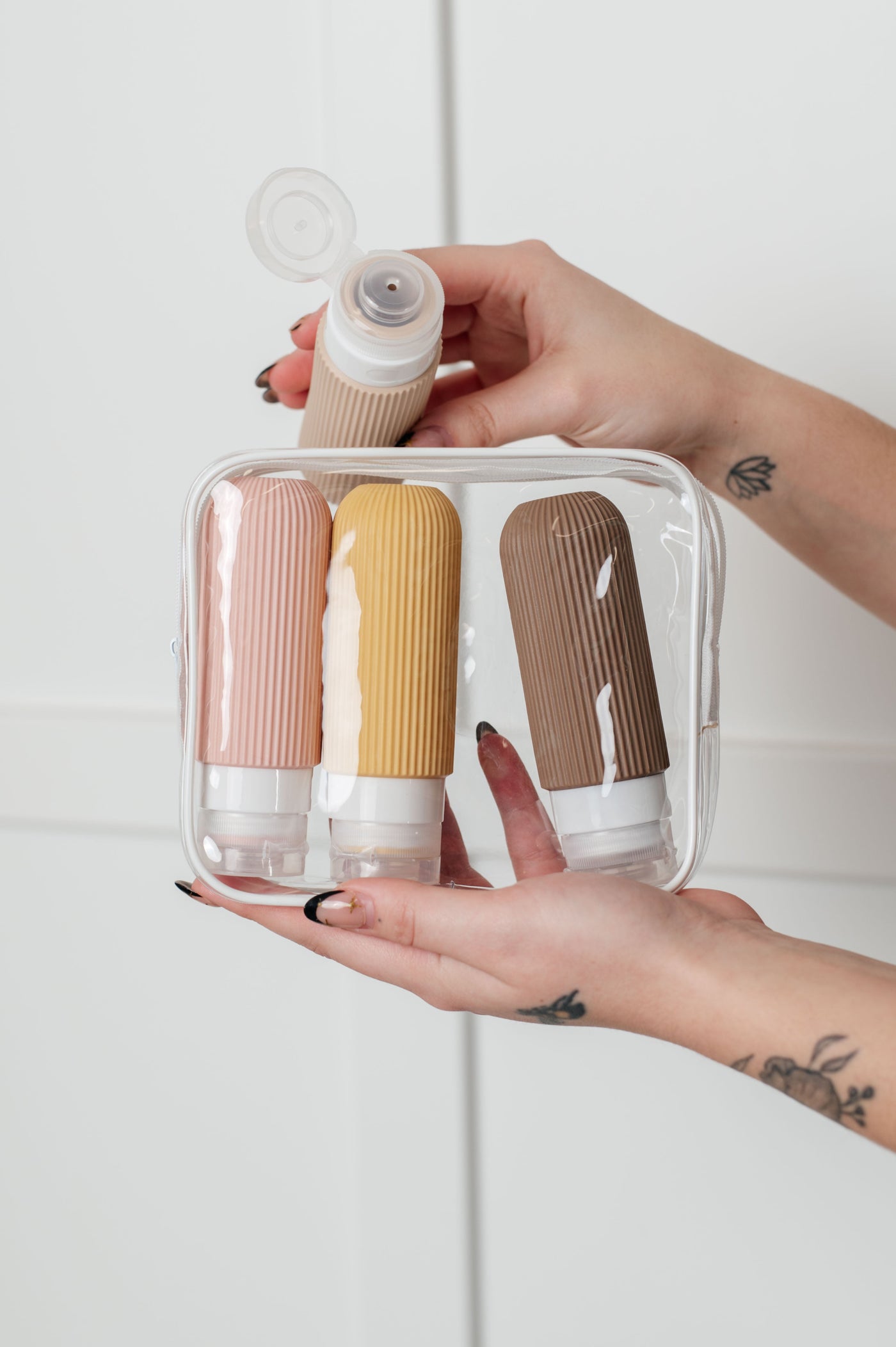 From Here to There Toiletry Travel Bottles in Neutral Southern Soul Collectives