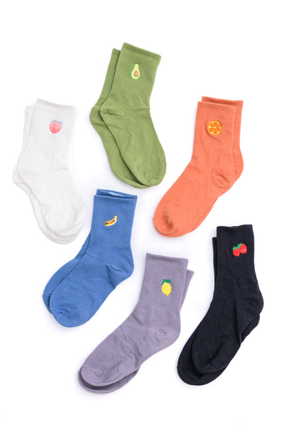 Fruit Snack Socks Set of 6 Southern Soul Collectives