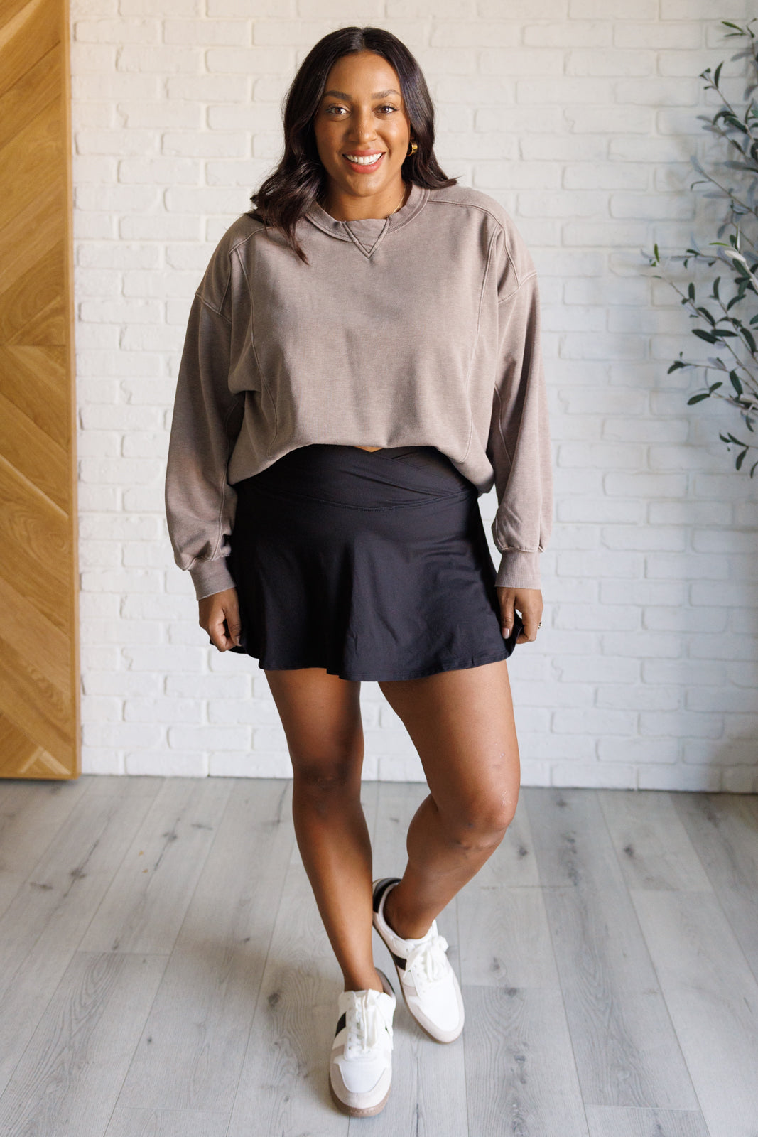 Full Force V Shaping High-Waist Skort in Black Southern Soul Collectives