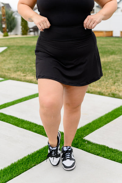 Game, Set and Match Tennis Skort in Black Southern Soul Collectives