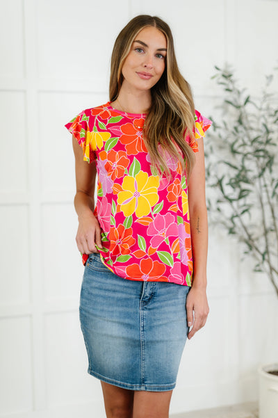 Garden Giggles Flutter Sleeve Top Southern Soul Collectives