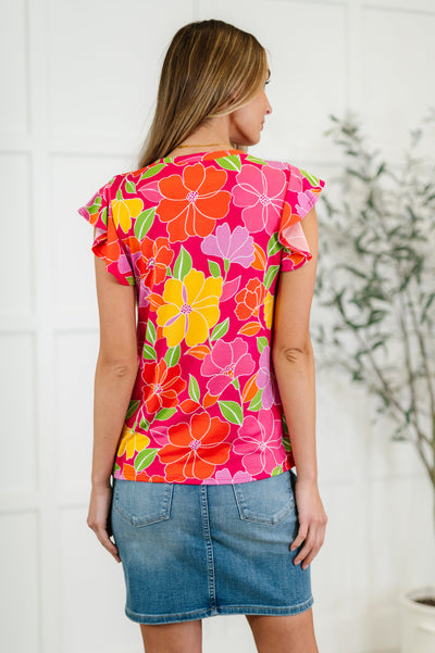 Garden Giggles Flutter Sleeve Top Southern Soul Collectives