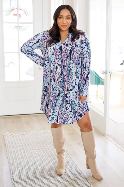 Generally Speaking V-Neck Dress in Navy Floral Womens Southern Soul Collectives