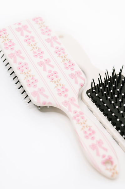 Girly Girl Bow and Floral Hair Brush Southern Soul Collectives