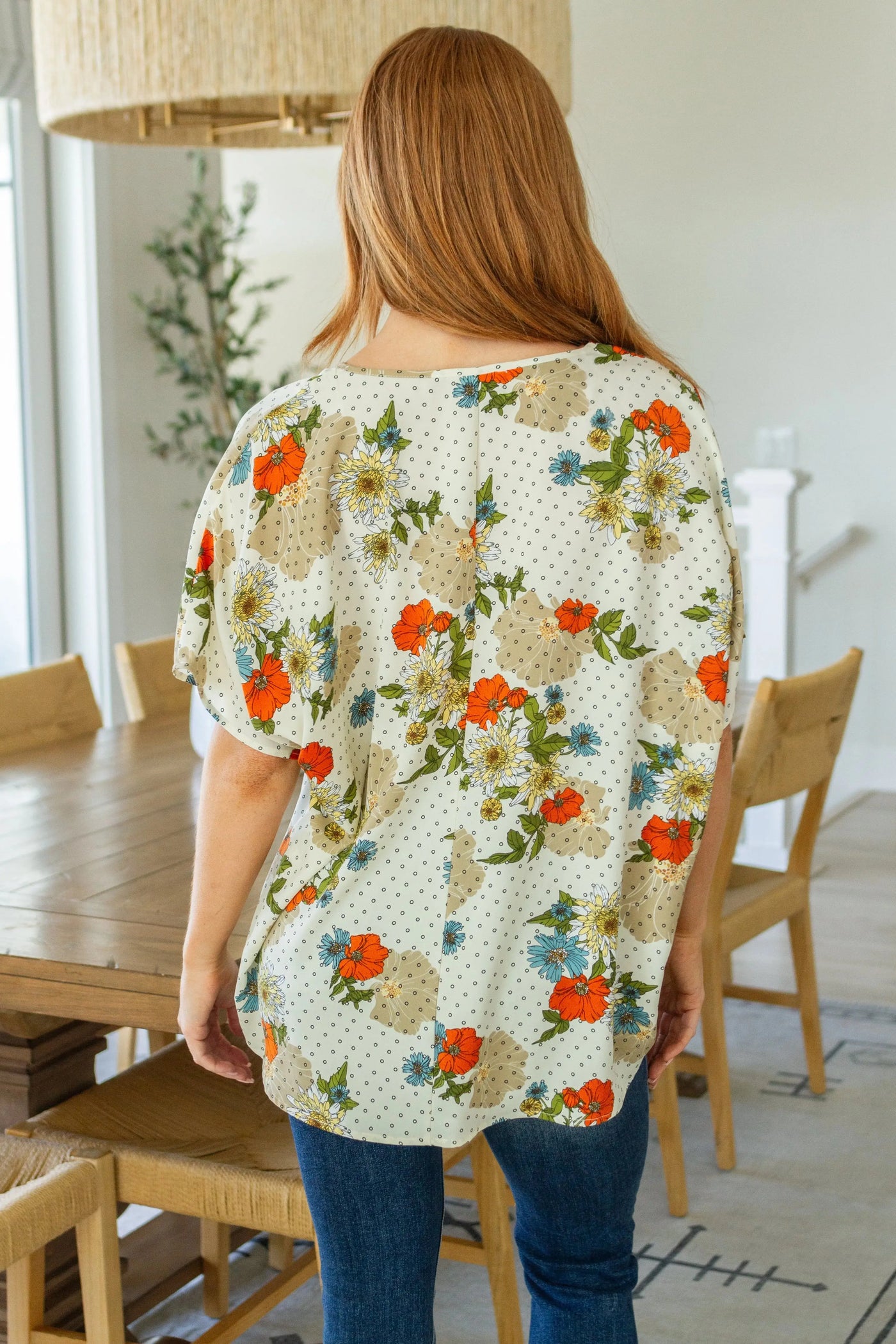 Good Morning Floral V-Neck Blouse Womens Southern Soul Collectives