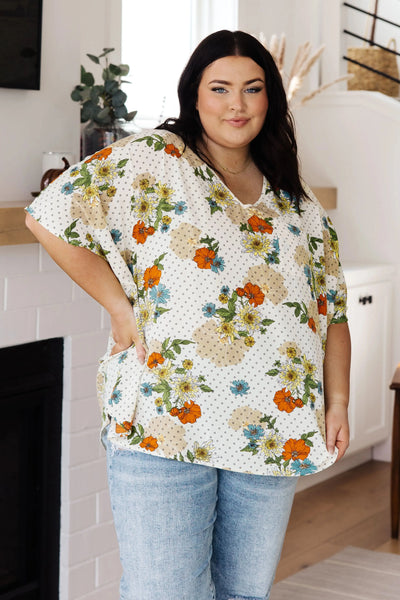 Good Morning Floral V-Neck Blouse Womens Southern Soul Collectives