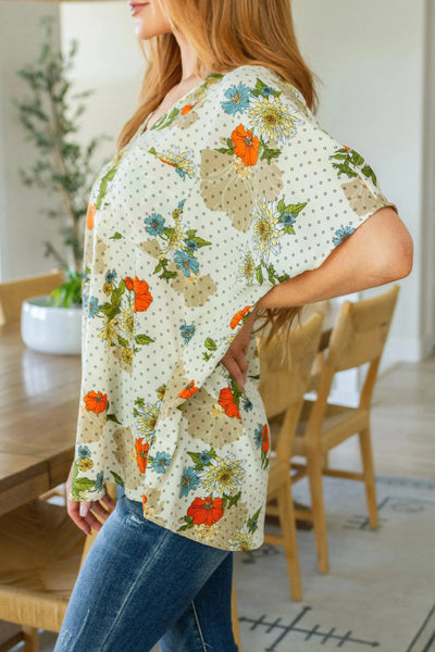 Good Morning Floral V-Neck Blouse Womens Southern Soul Collectives