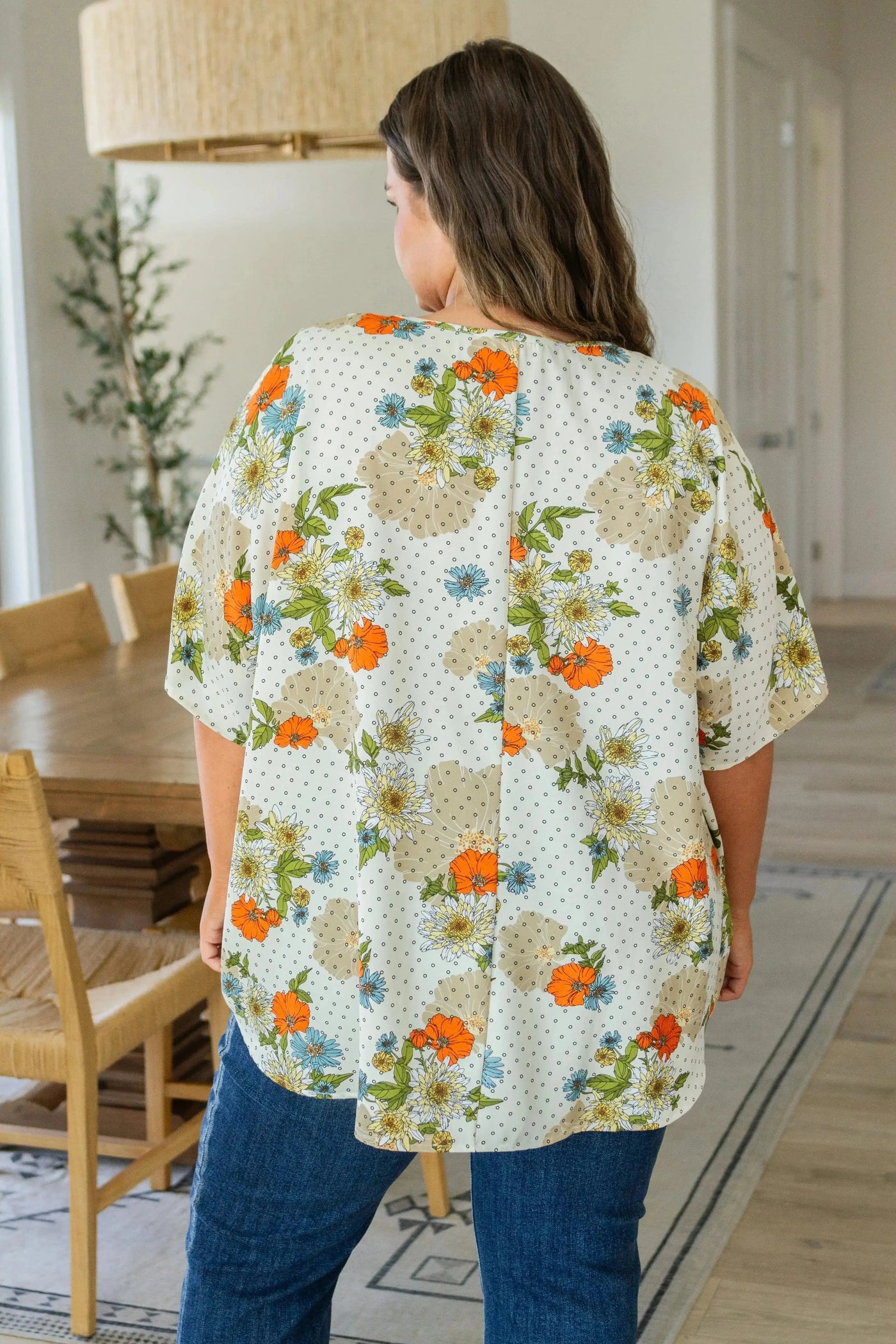 Good Morning Floral V-Neck Blouse Womens Southern Soul Collectives