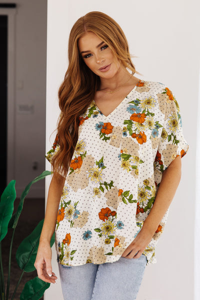 Good Morning Floral V-Neck Blouse Womens Southern Soul Collectives 