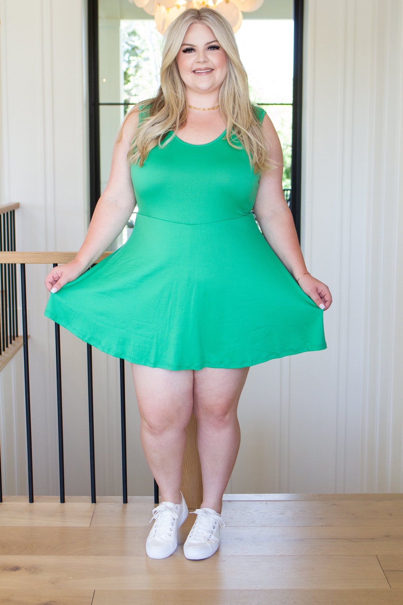 Gorgeous in Green Sleeveless Skort Dress Southern Soul Collectives