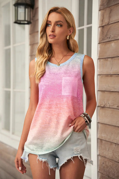 Gradient Rainbow Pocket Tank Top  Southern Soul Collectives