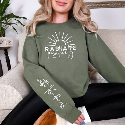 Radiate Positivity Graphic Sweatshirt in Three Colors Southern Soul Collectives