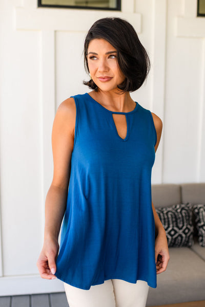 Greater than Great Keyhole Detail Tank in Teal Southern Soul Collectives
