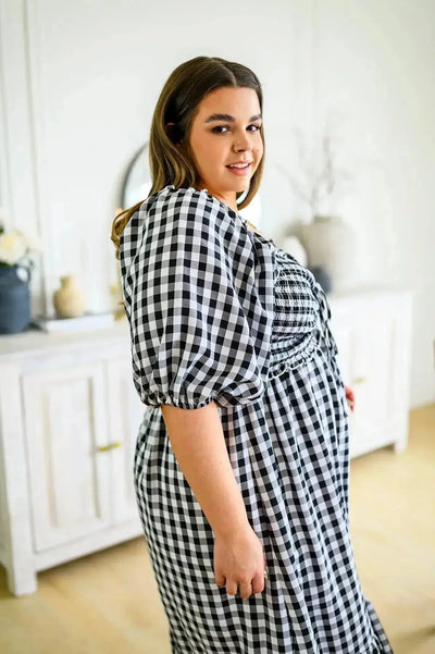 Greenville Gingham Midi Dress Womens Southern Soul Collectives