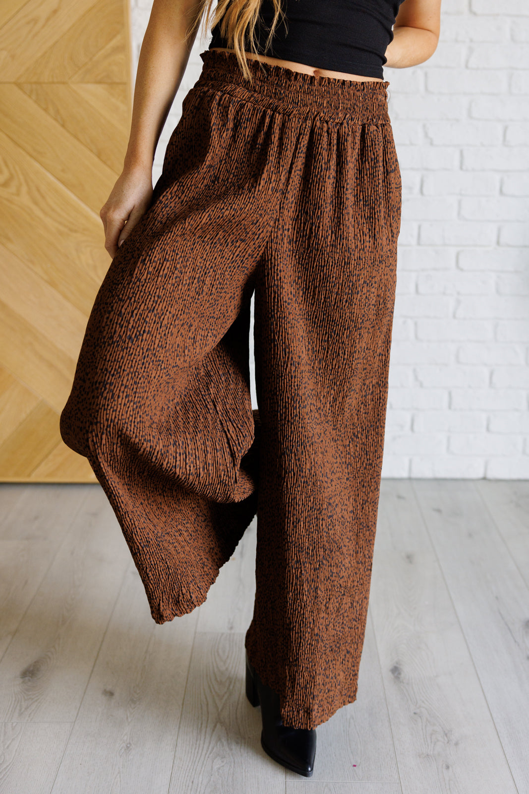 Harmony High Rise Wide Leg Pants in Brown Southern Soul Collectives