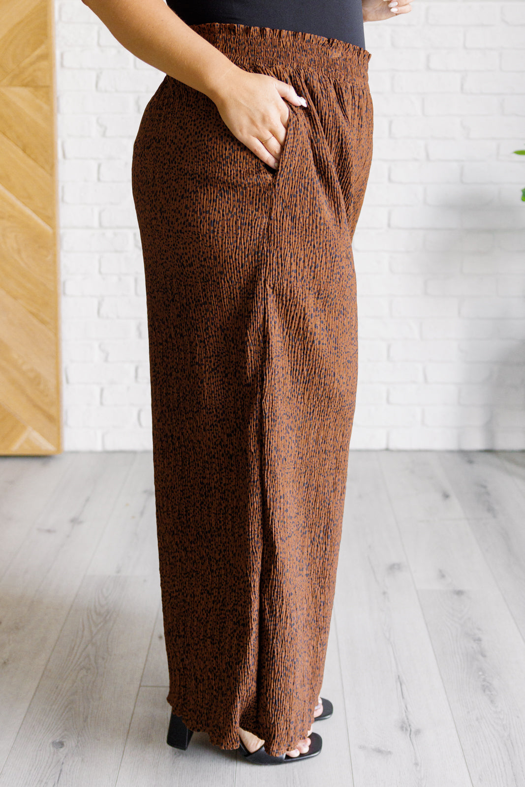 Harmony High Rise Wide Leg Pants in Brown Southern Soul Collectives