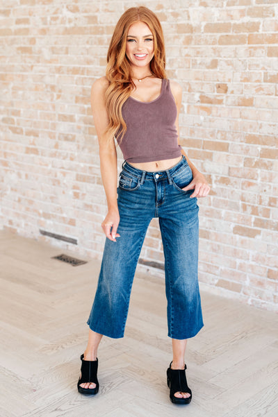 Judy Blue Hayes High Rise Wide Leg Crop Jeans Southern Soul Collectives