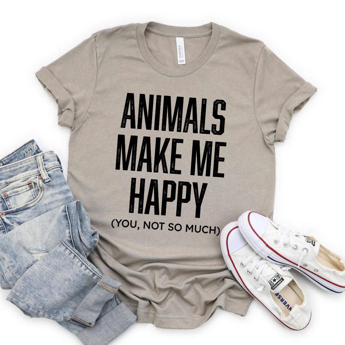 Animals Make Me Happy (You, Not So Much) Graphic Tee Graphic Tee Southern Soul Collectives 