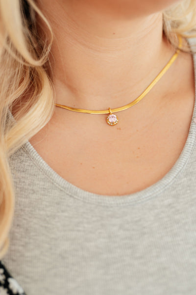 Here to Shine Gold Plated Necklace in Pink Southern Soul Collectives