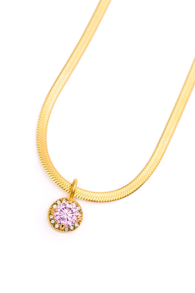 Here to Shine Gold Plated Necklace in Pink Southern Soul Collectives