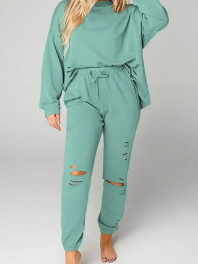 Hey Girl, Casual Distressed Sweatshirt and Joggers Set in Multiple Colors  Southern Soul Collectives
