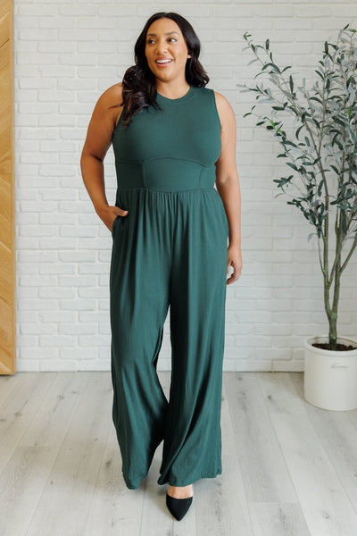 Hilary Wide Leg Jumpsuit in Green Southern Soul Collectives