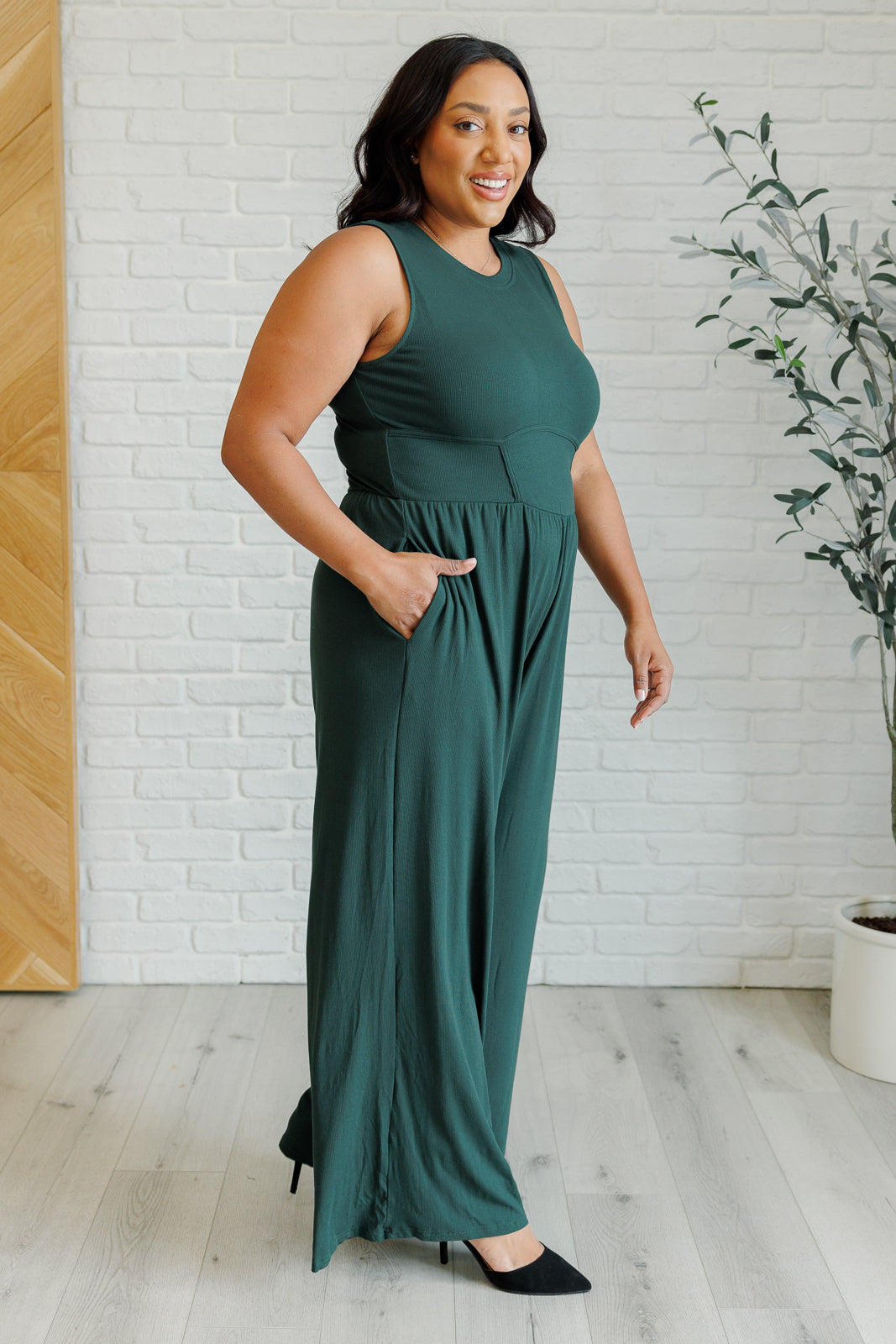 Hilary Wide Leg Jumpsuit in Green Southern Soul Collectives