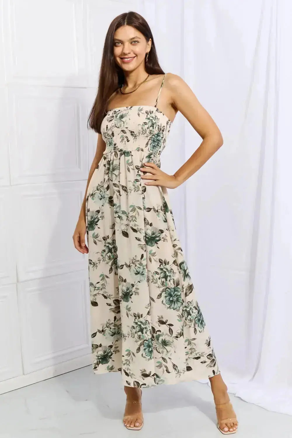 Hold Me Tight Sleeveless Floral Maxi Dress in Sage  Southern Soul Collectives