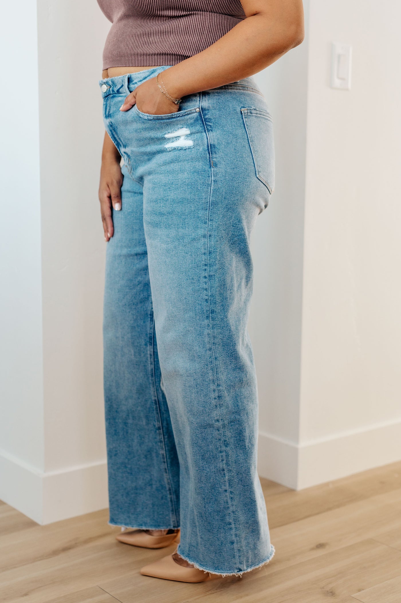 Hope High Rise Wide Leg Jeans Womens Southern Soul Collectives