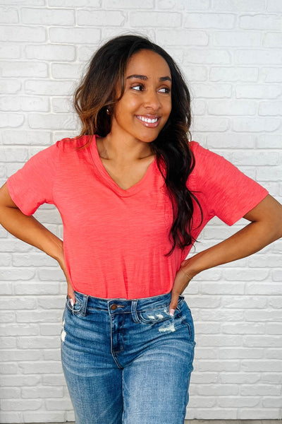 I Don't Have to Choose V-Neck Tee in Hot Coral Southern Soul Collectives