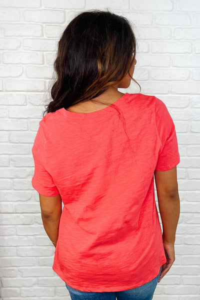 I Don't Have to Choose V-Neck Tee in Hot Coral Southern Soul Collectives
