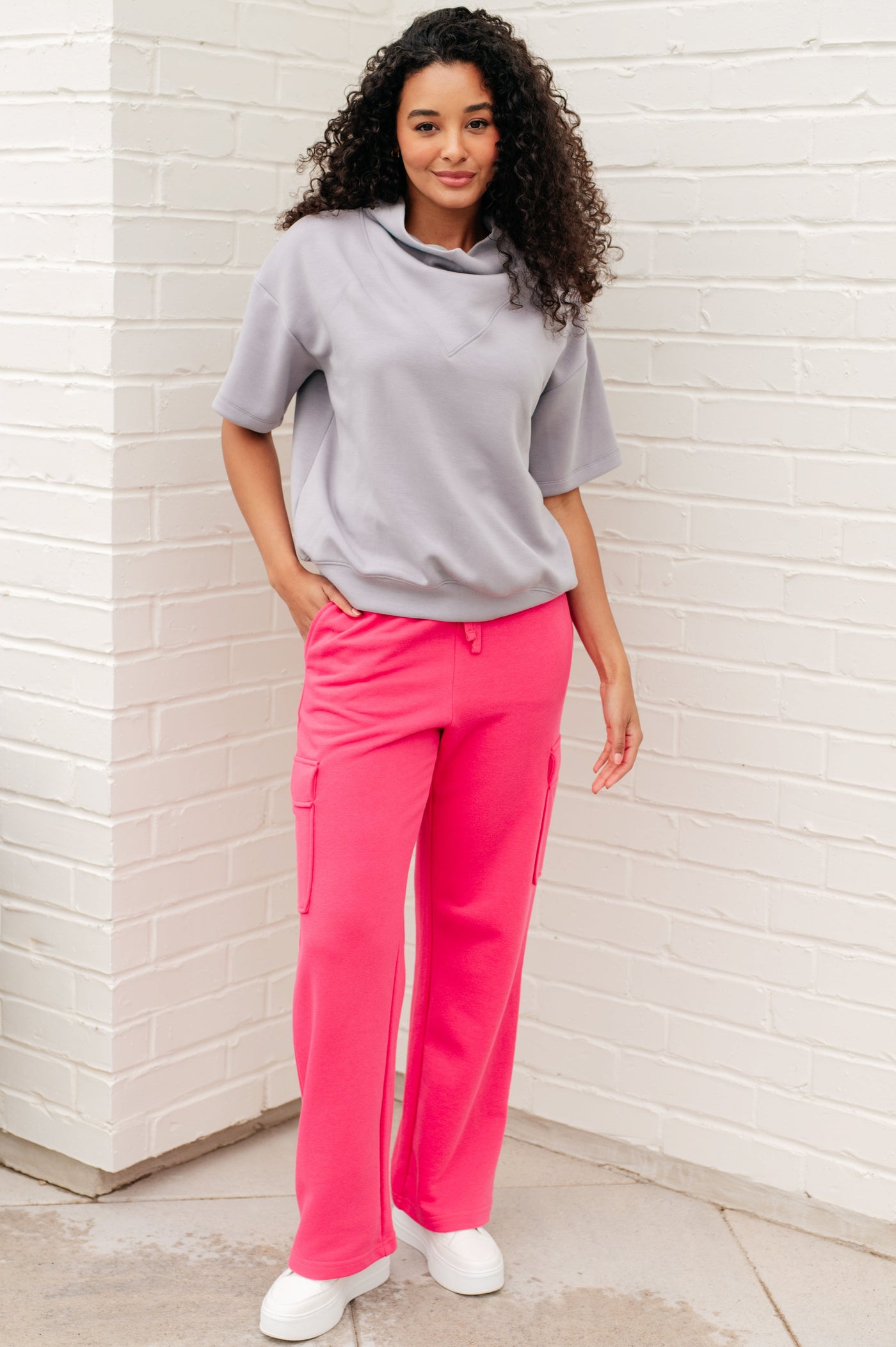 Run, Don't Walk Cargo Sweatpants in Flamingo Pink Southern Soul Collectives