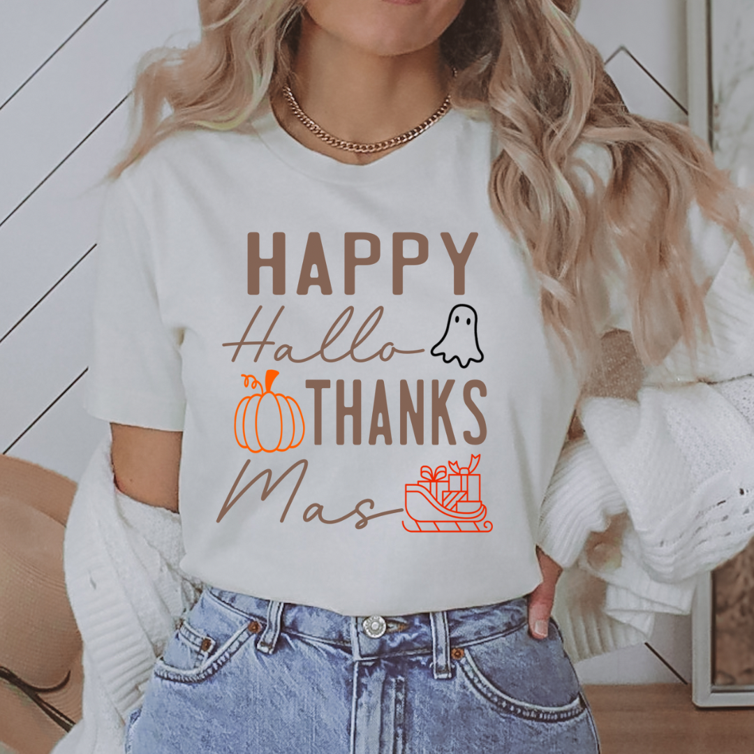 Happy Hallothanksmas Graphic T-shirt and Sweatshirt