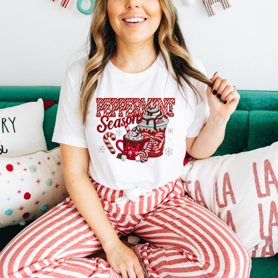 Peppermint Season Graphic T-shirt and Sweatshirt