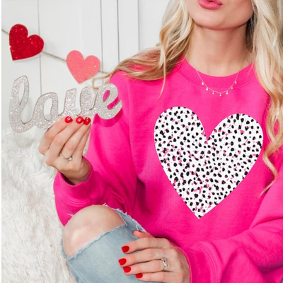 Distressed Dalmation Heart Graphic T-shirt and Sweatshirt - Southern Soul Collectives
