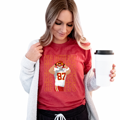 KC Chiefs 87 Heart Graphic T-shirt and Sweatshirt - Southern Soul Collectives