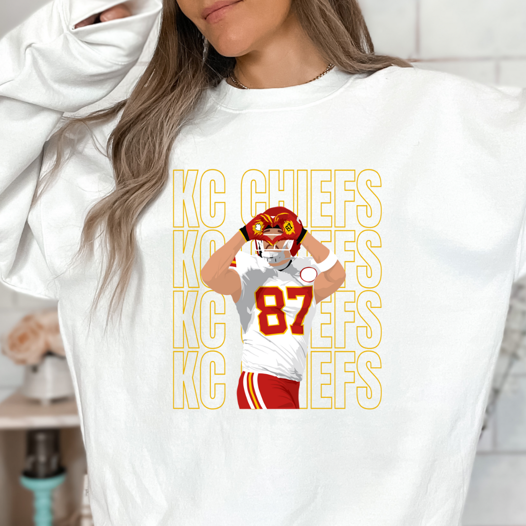 KC Chiefs 87 Heart Graphic T-shirt and Sweatshirt - Southern Soul Collectives