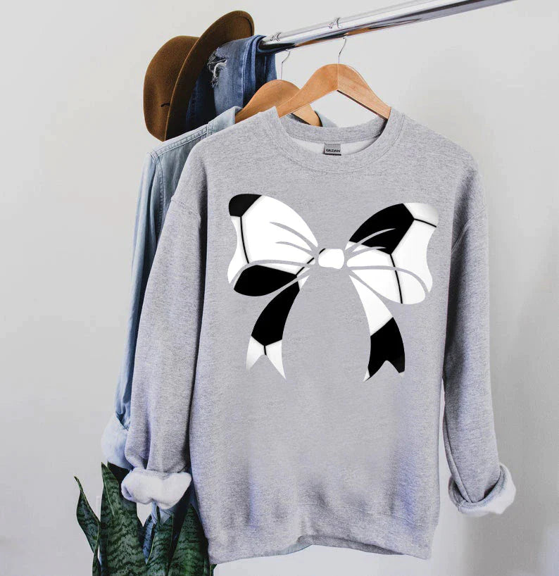 Soccer Bow Graphic T-shirt and Sweatshirt