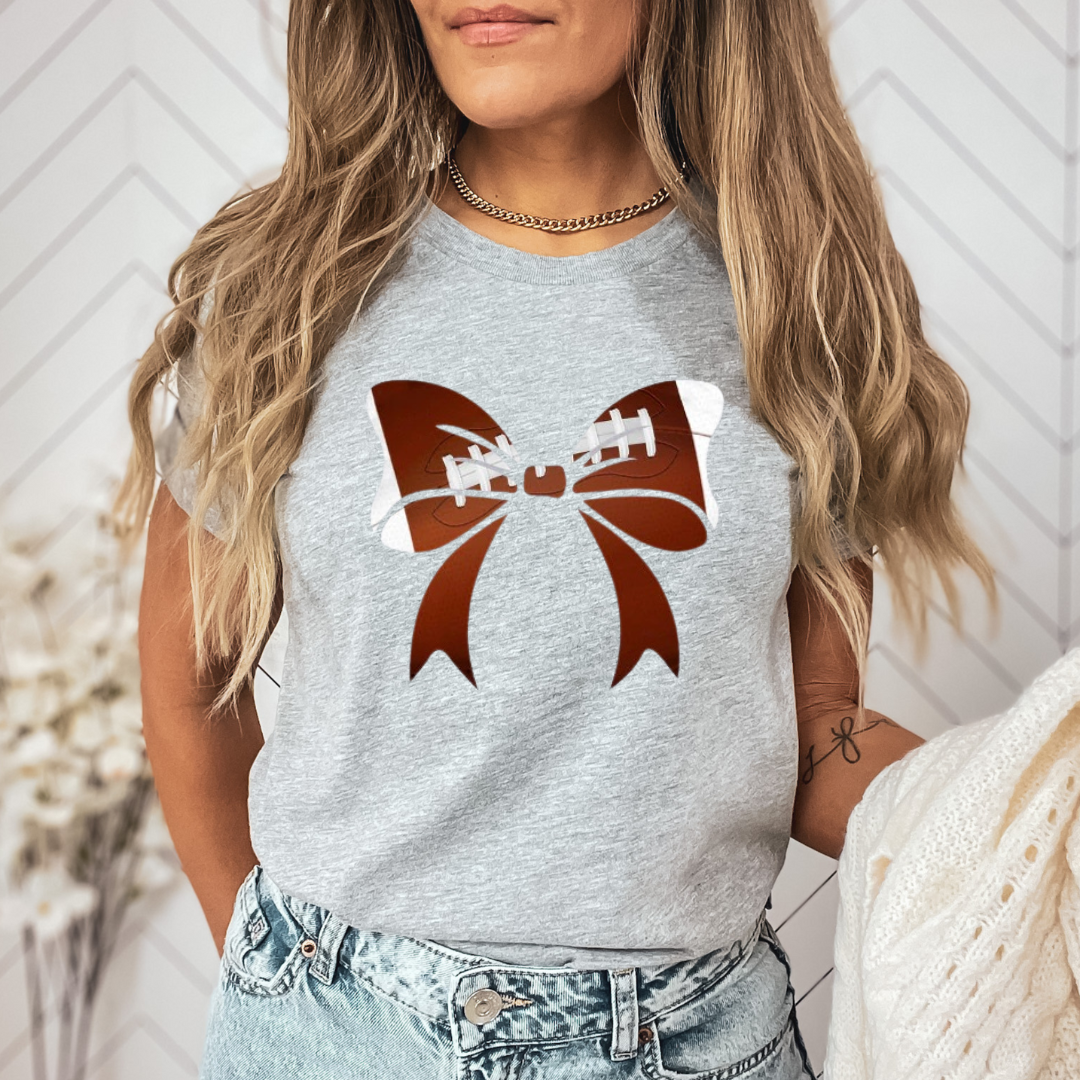 Football Bow Graphic T-shirt and Sweatshirt